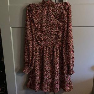 Floral dress with turtle neck.